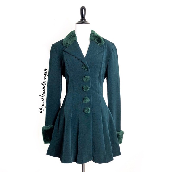Cache Jackets & Blazers - Vintage Cache Green Fit and Flare Coat